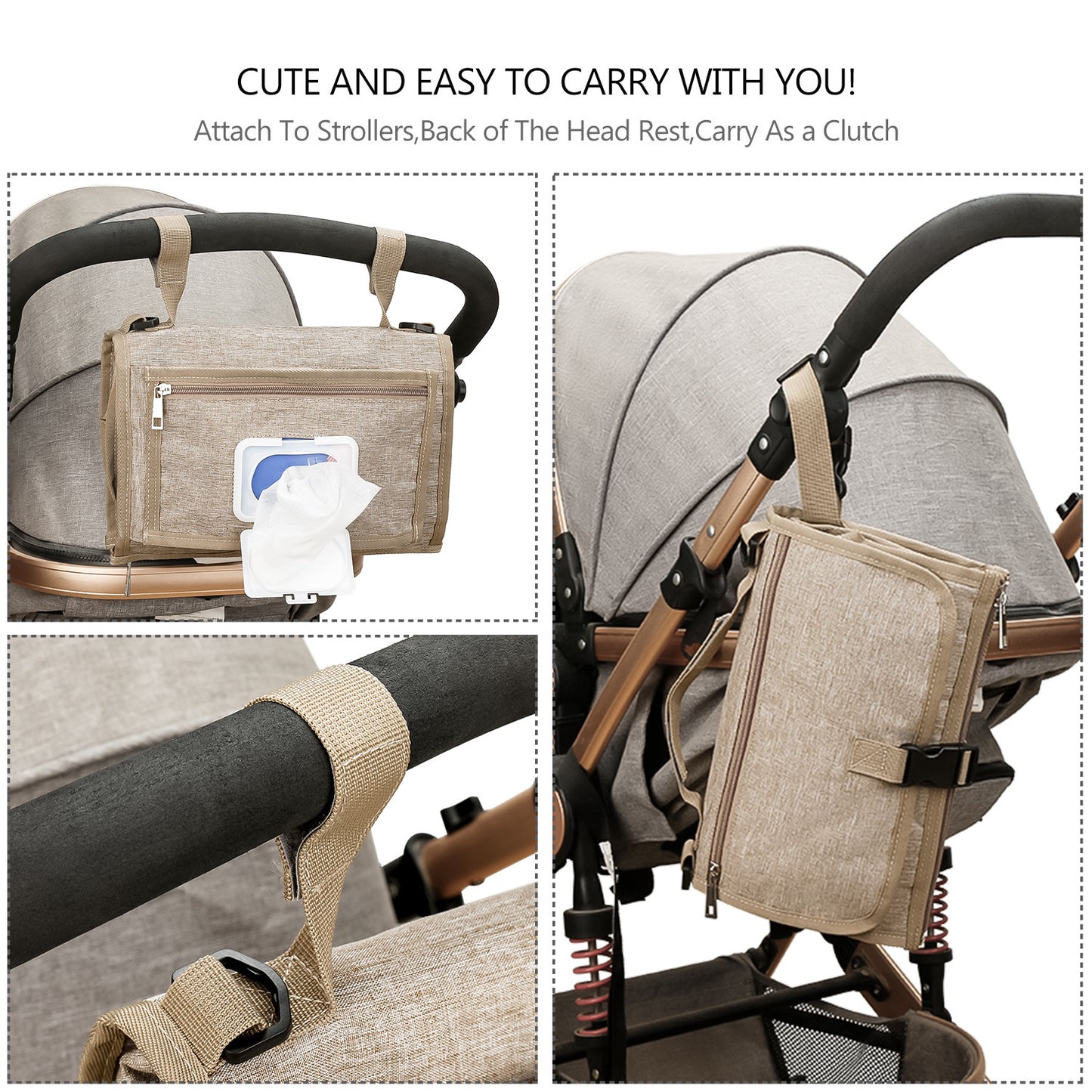 Baby Changing Mat | Portable Foldable Travel Changing Pad with Wipe Pocket
