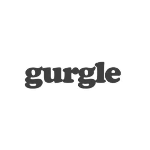 Black 'gurgle' logo on a white background