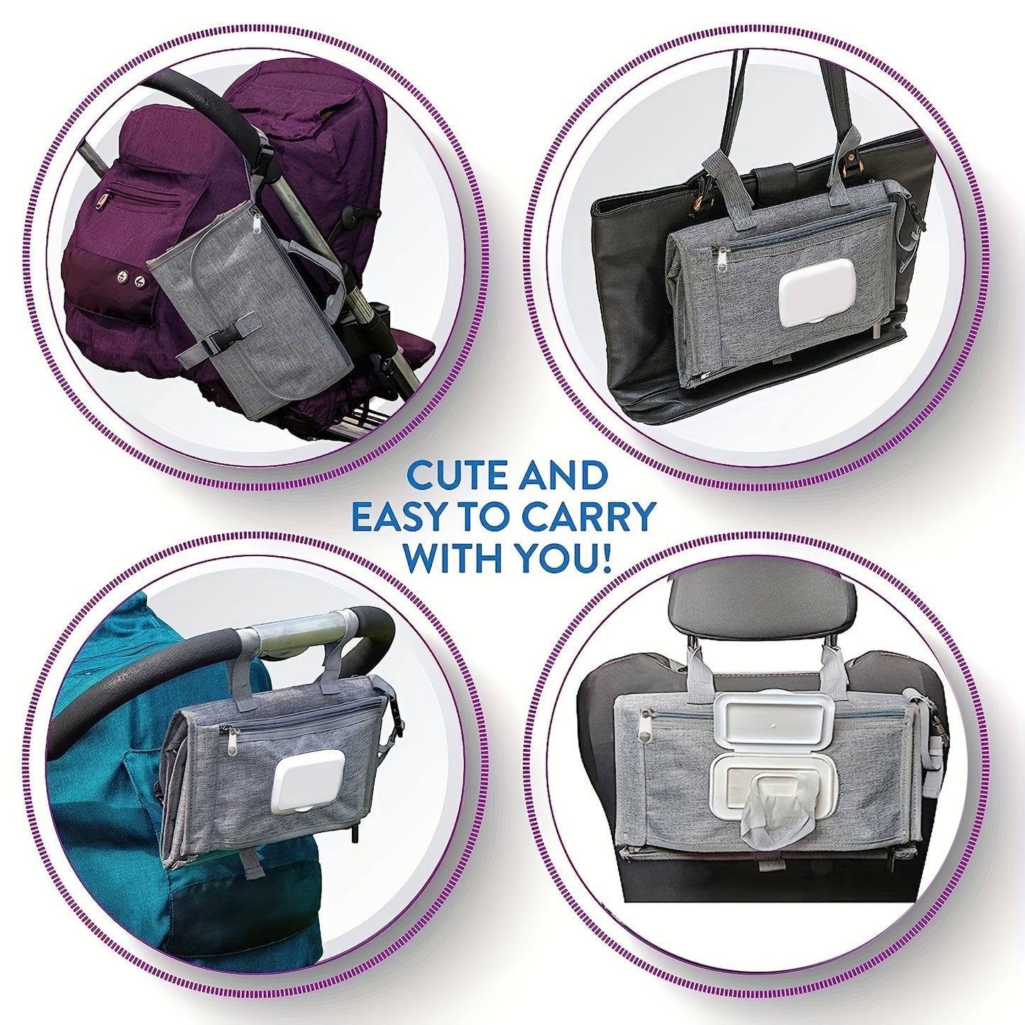 Baby Changing Mat | Portable Waterproof Travel Changing Mat with Pockets