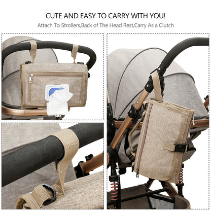 Baby Changing Mat | Portable Foldable Travel Changing Pad with Wipe Pocket