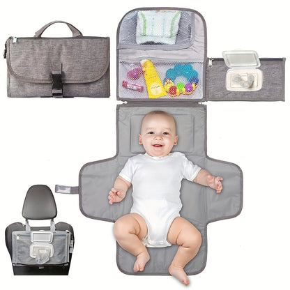 Baby Changing Mat | Portable Waterproof Travel Changing Mat with Pockets
